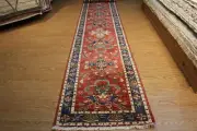 PRICE MARKED DOWN 19 ft. long Hall Runner Handmade TOP QUALITY Wool. Rust, blue,