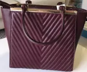 NWT Michael Kors Merlot Leather Top Zip Tote Bag