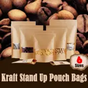 10-200x Stand Up Bag Kraft Paper Seal Packaging Window Zip Lock Pouch Sealing AU