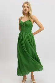 Green Maxi Dress Strappy - Size 16XL, Women's Maxi Dress