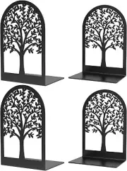 4 Pack 2 Pairs Book Ends Bookends Tree Book Ends for Shelves Modern Book Ends
