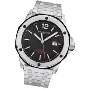 Stuhrling 4047 1 Fortitude Automatic Diver Date Black Dial Date Mens Watch