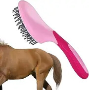 Mane and Tail Brush, Ponytail Brush, Mane and Tail Brush, Horse Grooming Brushes with Humanised Handle, Massage Brush for Horses, Horse Hair Brush, Ponytail Comb for Thick, Curly