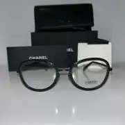NEW CHANEL CH2207B C101 Matte Black S53 Black Stone Detail Women Optical Frame