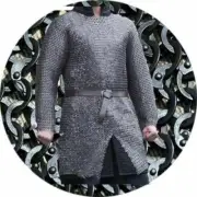 Medieval Chainmail Armor 9 mm Flat Riveted Hauberk Chain mail Shirt LARP SCA