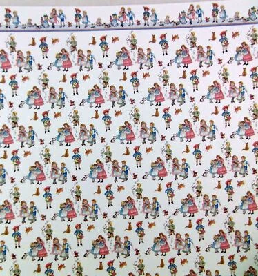 Dolls House Childrens Nursery Rhyme White Miniature Print Wallpaper