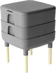 FCMP Outdoor - The Essential Living Composter, 2-Tray Worm Vermicomposter Bin (HF-LC4000v2-GRY) Grey