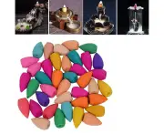 100Pcs Cones Ceramic Backflow Waterfall Smoke Incense Burner Censer Holder Gifts