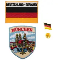 在飛比找ETMall東森購物網優惠-DIY外套背包刺繡補丁 三件組慕尼黑地標＋德國國旗刺繡+金屬