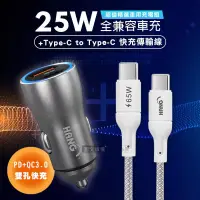 在飛比找博客來優惠-HANG 25W金屬頭 PD+QC雙孔快充車充頭+65W T