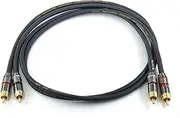 WJSTN 1RCA Male to 1RCA Male Stereo Audio Cable,Suitable for Home Theater, Amplifier, HDTV, Game Console, Hi-Fi System. 2Pack