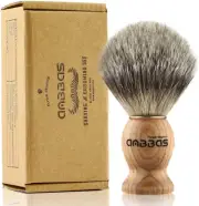 Shaving Brush, Handmade Pure Badger Hair Brush with Natural Manchurian Ash Wo...