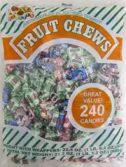 Albert's Fruit Mix Assorted Chews 240 Ct Taffy Candy Alberts Bulk Bag Candies