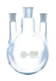 Borosil Flask With Round Bottom, Three Neck - Centre Neck And Two Parallel Side.