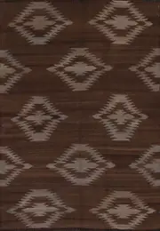 Brown Dual-Sided Kilim Kelim Rugs Flatweave Wool Carpet 5x7 ft