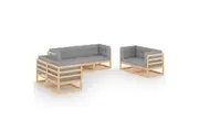 7 Piece Garden Lounge Set with Cushions Solid Pinewood vidaXL