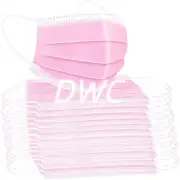 150 Pack - 3-Ply Pink Disposable Face Mask Ear-loop Mouth Cover USA Seller