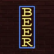 NEW "BEER" w/BORDER VERTICAL 30x12x1 INCH LED FLEX WINDOW/WALL INDOOR SIGN 30968