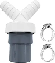 Dishwasher Drain Adapter Double Connection Y, Washing Machine Connection Adapter, Outlet for Pipe Diameter 40 mm and Input Diameter 18-24 mm for Washing Machine Dryer, with 2 x Hose Clamp Diameter 20