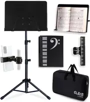 5-in-1 Desktop Book Stand with Carrying Bag and Clamp - Metal Sheet Music Stand