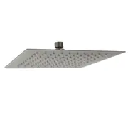 WELS Gun Metal 10" 250mm Ultra Thin Square Rainfall Shower Head Bathroom Component