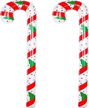 Mllxon Inflatable Candy Cane Christmas Candy Canes Balloons Props for Christmas Decorations, Outdoor Holiday Decorations 2Pcs, SAX0049, Red,white