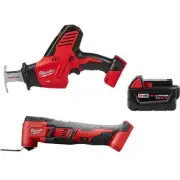 Milwaukee Reciprocating Saw 18V Cordless w/ Oscillating Multi-Tool + Battery