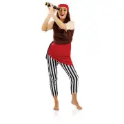 Women`s Pirate Costume S - XL Ladies Buccaneer First Mate Wench Lady Halloween