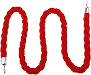 Rope Barriers, Rope Barrier Belt Blue with Silver Hook, Black Stanchion Rope 3/4/5/6Ft,Braided Hemp Rope for Queue Divider, Rope Barrier 1/2/3M, Twisted Hemp Rope Queue Line Barrier(Red,3ft/90cm)