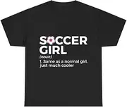 [X.Style] Soccer Girl Definition ds035 T-Shirt Black S