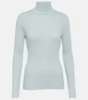 [Jardin des Orangers] Jardin des Orangers Ribbed-knit cashmere turtleneck sweater AU 14 blue