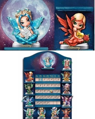 Jasmine Becket-Griffith Perpetual CALENDAR Fairy Figurine Set of 2 – JAN & FEB