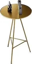 23.6'' Round Gold Bar Table Top with Iron Stable Frame 105cm/ 41.3'' Height Modern Freestanding Cocktail Table Dining Table for Home Pub Bistro Patio