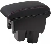 EXEGPLPVK Fit for Honda City Armrest Box USB Charging Heighten Double Layer Central Store Content Cup Holder Ashtray Accessories(Black red line)
