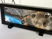 Personalized gift. Meteorite lot in 3D floating display.
