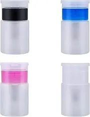 4 Pcs 60ml Push Down Bottle Pumping Dispenser Nail Polish Remover Container Empty Makeup Remover Jar For Liquid Travel