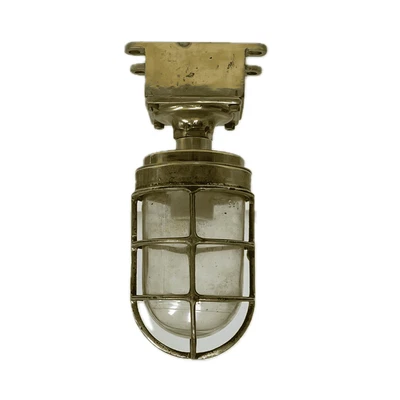 Brass Semi-Flush Mount Ceiling Light with Junction Box