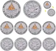 10pcs Dumpster Fire Desk Accessories, Zinc Alloy Dumpster Fire Challenge Coins Double Side Carved Dumpster Fire Coin Exquisite Challenge Coin for Award Supplies (Silver)