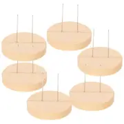 6 Set Doll Holder Wooden Base Wool Felt Stand Crochet Desktop Baby