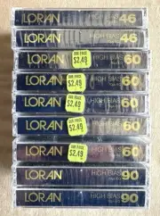 LORAN 9 Blank Audio Cassette Tapes HIGH BIAS Type II 90 60 46 Min USA NEW SEALED