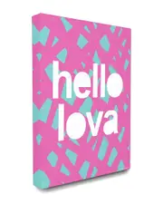 Stupell Home Decor lulusimonSTUDIO Hello Lova Abstract Lines Typography