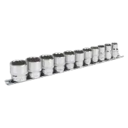 Socket Set 11pc 3/8"Sq Drive 12pt WallDrive Imperial AK2672 Sealey New