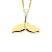 9ct Gold Two Tone Whale's Tail Pendant