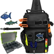 Fishing Backpack Tackle Storage Bag with Tackle Boxes DIY Logos Lightweight F...