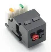 RiteAV Black Keystone 1 x Speaker Jack with Punchdown Terminals (110 Type)
