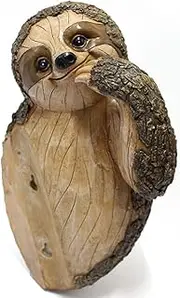 Generic Sloth Tree Hugger Adorable Tree Sculpture Resin Outdoor Garden Figurine Cute Tree Face Ornaments Realistic for Housewarming Gifts