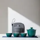 Portable Travel Tea Set 3in1 Tea Cups Mug Gift Teapot Teacup Kit Tea Ceremony