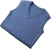 [Hamthuit] Men's V-Neck Sleeveless Pullover Knitwear Casual Sweater Slim Fit Casual Pullover Vest Slim Fit Sweater