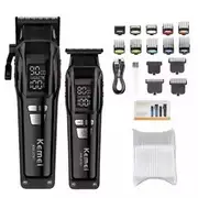 Kemei Professional Electric Hair Clipper Kit Rechargeable Hair Trimmer Shaver for Men USB Charging Beard Razor KM-2797 KM-1102