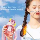 400ml/550ml Straw Water Bottle Scratch-proof Long Lasting Cartoon Print Bpa Free